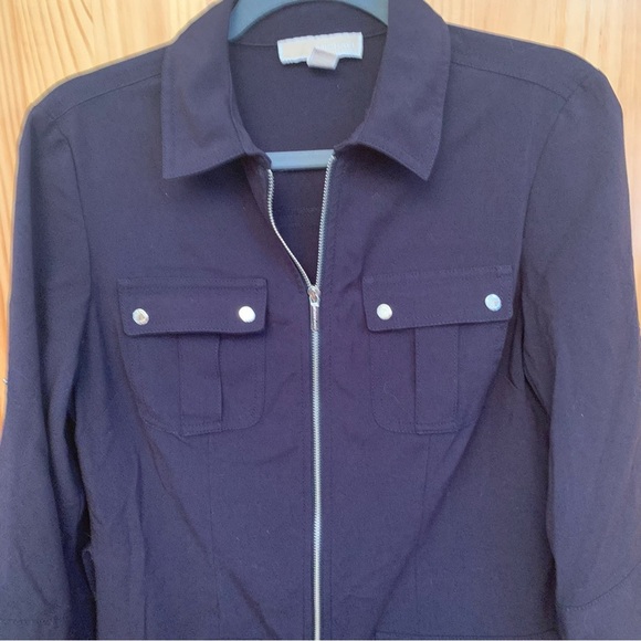 MICHAEL by Michael KORS Navy Blue Zip front Dress - Picture 8 of 8